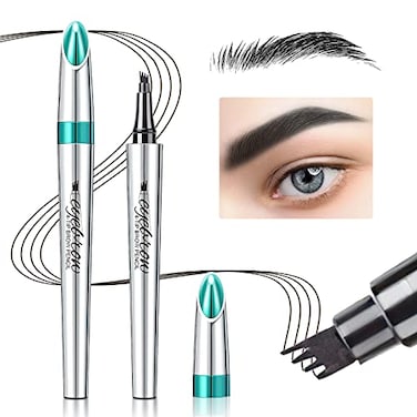 OETUIOW Eyebrow Pencil Eyebrow Microblading Pen Micro 4 Point Brow Pen Lift Snatch Eyebrow Eye Makeup LongLasting Waterproof Smudgeproof Natural Eyebrow Hair Black