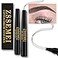 ZSSEMEI Waterproof Eyebrow Pen for Women Microblading Tattoo Eye Brow Pencil Long Lasting All Day Creates Natural Looking Jet Black 2 PCS