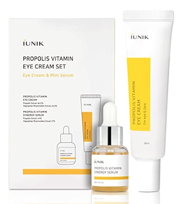 IUNIK iUNIK Propolis Vitamin Eye Cream Set Eye Cream 101 floz Mini Serum 051 floz Featuring Propolis Extract Buckthorn