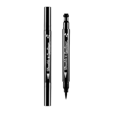 Pinkiou 2 in 1 Doubleheaded Liquid Eyeliner Pen Stamp Super Slim Gel Felt Tip High Pigment Black Waterproof Smudgeproof Long Lasting Makeup ToolHeart