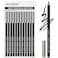 Erinde 12PCS Black Eyeliner Pencil Set Soft Black Eye Liner Eyebrow pencil Waterproof Natural Matte Hypoallergenic Eyeliners Makeup Pencils Easy to Color Long Lasting Halloween Makeup for Women