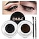 evpct 2 in 1 Black Brown Gel Eyeliner Waterproof Smudge Proof for Waterline Eyebrow Cream Pomade Set with Brushes Long Wear delineador blanco Work Great with Eyebrow Eyeliner Face Body Paint Stick