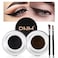 evpct 2 in 1 Black Brown Gel Eyeliner Waterproof Smudge Proof for Waterline Eyebrow Cream Pomade Set with Brushes Long Wear delineador blanco Work Great with Eyebrow Eyeliner Face Body Paint Stick