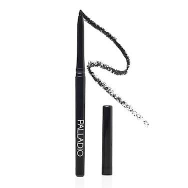 Palladio Retractable Waterproof Eyeliner Richly Pigmented Color and Creamy Slip Twist Up Pencil Eye Liner Smudge Proof Long Lasting Application All Day Wear No Sharpener Required Pure Black