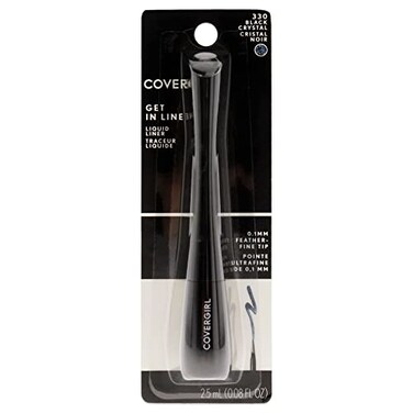 COVERGIRL Get In Line Liquid Eyeliner Black Crystal 008 Fl Oz packaging may vary