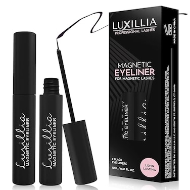 Luxillia Magnetic Eyeliner for Magnetic Eyelashes Upgraded Strongest Hold Most Natural Look Waterproof Smudge Proof Liquid Liner in Black