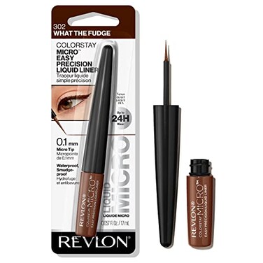 REVLON ColorStay Micro Easy Precision Liquid Eyeliner Waterproof Smudgeproof Longwearing with Felt Tip Applicator 302 What the Fudge 0057 fl oz