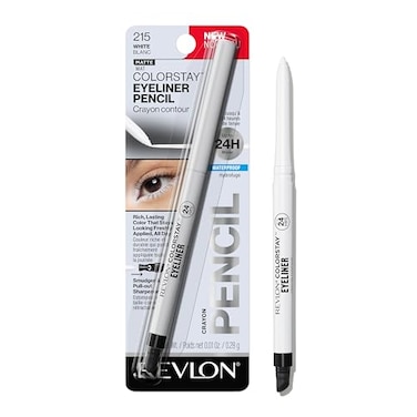 REVLON ColorStay Pencil Waterproof Eyeliner SmudgeProof Eye Makeup with BuiltIn Sharpener LongLasting Matte Finish 215 White 001 oz