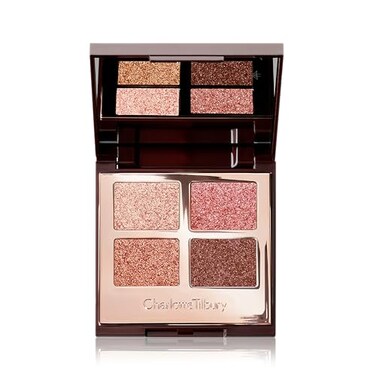 Charlotte Tilbury Luxury Palette Eyeshadow Shimmer Metallic Satin Matte Eyeshadow Quad with a Rich Powder Formula Includes 4 Complementary Shades Pillow Talk