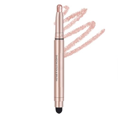 DekRion Eyeshadow Stick ShimmerCream Eye Shadow Pencil Eye Shadow Sticks LongLasting Waterproof GlitterEyeshadows Stick with Soft Brush for Eyeshadows Makeup03Lightpinkshimmer