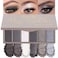 evpct 6 Colors Smokey Grey Eyeshadow Palette Black Smoky Gray White Silver Taupe Glitter Sparkle Shimmer Matte High Pigment Mini Travel Eye shadow Palette Makeup for older Women Long Lasting