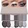 evpct 6 Colors Smokey Grey Eyeshadow Palette Black Smoky Gray White Silver Taupe Glitter Sparkle Shimmer Matte High Pigment Mini Travel Eye shadow Palette Makeup for older Women Long Lasting