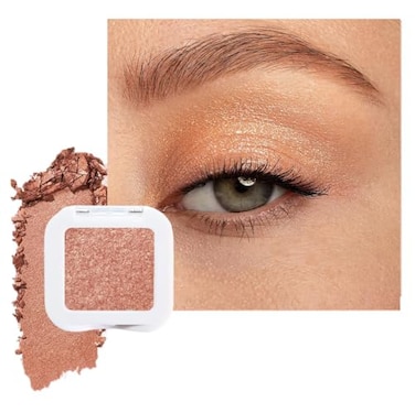 evpct Champagne Gold Glitter Eyeshadow Palette Single Nude Gold Pink Shimmer Sparkle Cream Eye Shadow Palette Brightener Makeup for Older Women High Pigment Long Lasting Monochrome Mini Eyeshadow