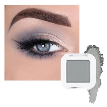 evpct Matte Grey Eyeshadow Singles Smoky Gray Grey Dusty blue Cream Single Matte Eye Shadow Palette Makeup for Older Women High Pigment Waterproof Monochrome Mini Eyeshadow Palette sombra de ojos