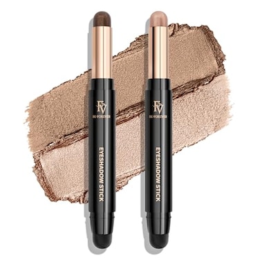 FV Waterproof Eyeshadow Stick DuoLongLasting Cream Eye Shadow Makeup Sets High Pigmented Eyeshadow Pencil with Shimmer Finish Natural Look Golden Champagne