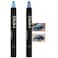 Kaely 2Pcs Bright Blue Eyeshadow Stick for Older Women Metallic Shimmer Glitter Cream Eye Shadow Pencil Crayon Light Blue Eyeliner Waterproof Halloween Makeup 1113