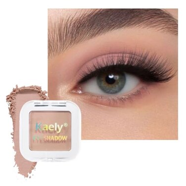 Kaely Pressed Single Eyeshadow Makeup Little Beige Dress Matte Highly Pigmented Monochrome Eye Shadow Palette Waterproof Neutral Powder Mini Eyeshadow sombras para ojos Lightweight Blendable 19