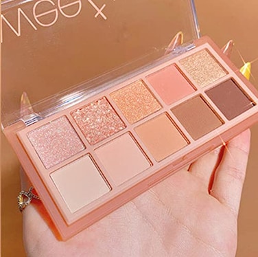 Go Ho 10 Colors Eyeshadow PaletteMatteGlitterShimmer Eyeshadow Korean MakeupLong Lasting Blendable ShadesNaturingLookingWaterproof Cool Eye Shadow Makeup Palette01
