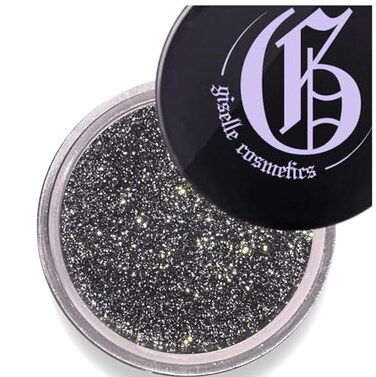 Giselle Cosmetics Diamond Coal Eye Shadow Organic Mineral Loose Glitter Powder NonToxic TalcFree Shimmer Eye Shadow Palette Makeup Black Silver Duochrome Pigment for Sparkly Eye Makeup