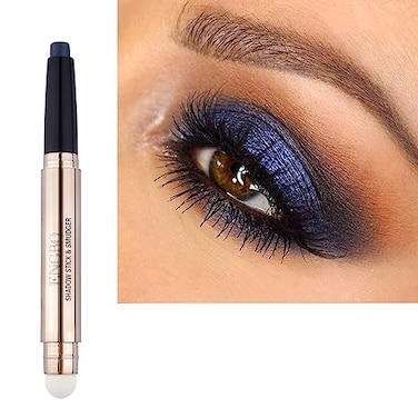 Wismee Blue Eye Shadow Stick Makeup Eye Brightener Cream Eye Shadow Pencil Shimmer Eyeshadow Stick for Eye Makeup Cosmetics Christmas Birthday Gift for Women Midnight Blue Shimmer