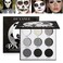 Afflano Goth Eyeshadow Palette Grey Black White Silver Blendable Smokey Eye Eyeshadow for SFX Skull Goth Look Halloween Makeup Palette Long Lasting Dark Gothic Eye Shadow Pallet Panda