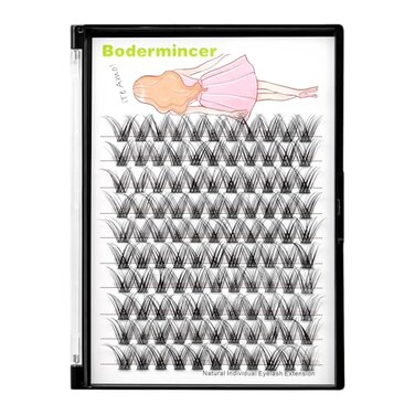 Bodermincer C Curl 007 Wide Cluster DIY Eyelash Extension 3D Individual Lashes Natural Look Cluster Lashes Easy Apply Volume Lash Extensions 18mm