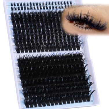 CORUSCATE Spikes Lash Clusters with Bottom Lashes 160D260D Cluster Eyelash Extensions 3D Volume Individual Lashes Wispy 1222mm Long Cluster Lashes Spiky Mega Dramatic Full Look Strip Lash Extension