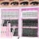 YIDUO Lash Clusters Kit with SpikesBottom Lashes Extensions 40D60D80D100D Wispy Individual Cluster Eyelash Kit 600pcs Eyelash Cluster Extensions with Lash Bond and Seal Tweezers Remover