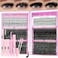 YIDUO Lash Clusters Kit with SpikesBottom Lashes Extensions 40D60D80D100D Wispy Individual Cluster Eyelash Kit 600pcs Eyelash Cluster Extensions with Lash Bond and Seal Tweezers Remover