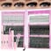 YIDUO Lash Clusters Kit with SpikesBottom Lashes Extensions 40D60D80D100D Wispy Individual Cluster Eyelash Kit 600pcs Eyelash Cluster Extensions with Lash Bond and Seal Tweezers Remover