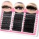 MOONKALI Lash Clusters 60D 80D 100D Mix Individual Lashes Clusters Luxury Versatile 3D Full Eyelash Clusters 1218MM Thick Volume Cluster Eyelash Extensions Waterproof D Curly DIY Fake Mink Eyelashes E