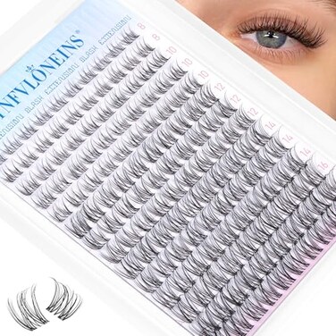 TNFVLONEINS Wispy Lash Clusters Natural Eyelash Clusters Clear Band Cluster Eyelash Extensions CCCurly Individual Lashes Clusters 816MM Lash Extension DIY Cluster Eyelashes Pack by
