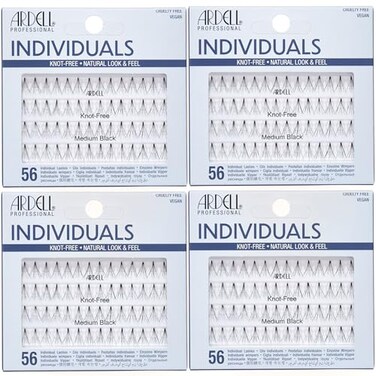 Ardell Individuals False Eye Lashes Medium Black DIY Lash Clusters Lash Band LongLasting Eyelash Extensions 4 Pack