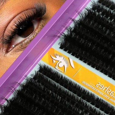 Himirell Lash Extension Kit 280 Pcs 60D80D Thick Wispy Clusters 918MM with D C Curl for Home Makeup