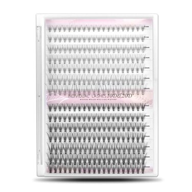 WONSIS Individual Lashes Lash Clusters 280 Pcs 10D20D Mixed Individual Lash Extensions Natural Soft Lightweight Reusable DIY Eyelash Extensions Thickness 007mm C Curl False Eyelashes