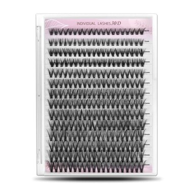 WONSIS Individual Lashes Lash Clusters 280 Pcs 30D Individual Lash Extensions Natural Soft Lightweight Reusable DIY Eyelash Extensions Thickness 007mm C Curl False Eyelashes 30D 816mm