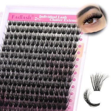 FADLASH Lash Clusters 100D Thick Eyelash Clusters Volume Cluster EyelashExtensions 816mm Individual Lashes C Curl Lash Extension Clusters 3D Effect 100D007C816mm