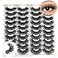 IFSOWDRA Mink Lashes Wispy Fluffy 1618mm Long Volume False Eyelashes Faux Mink D Curl Dramatic Eyelashes Cat Eye Strip Lashes Pack