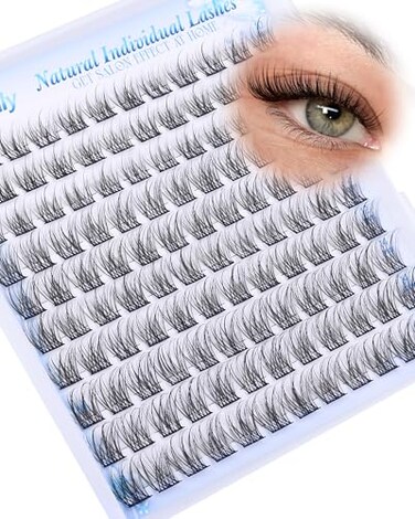 Newcally Natural Lash Clusters Eyelash Extensions Ccurly Short Individual Lashes 1014mm Wispy DIY Lash Extension Eyelash Clusters by