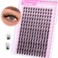 Yawamica Natural Lash Clusters DIY Cluster Eyelash Extensions 1016mm Wispy Eyelash Clusters C Curly Individual Lashes 168 pcs Soft Cluster Lashes with Thin Lash Band DIY Lash for Self Application