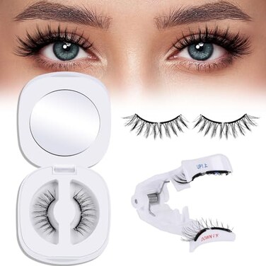 QUEWEL Magnetic Eyelashes Reusable No Glue Needed Magnetic Eyelashes Kit with Applicator Lash Clusters Kit without Eyeliner So Soft and Easy to Wear and Remove GRC01
