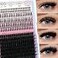 YIDUO Lashes Clusters with Spikes Bottom Lash Extensions 100D Volume Manga Eyelash Cluster 280Pcs 1020mm Wispy Individual False Eyelashes False Mink Lashes Extensions DIY at Home Easily