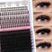 YIDUO Lashes Clusters with Spikes Bottom Lash Extensions 100D Volume Manga Eyelash Cluster 280Pcs 1020mm Wispy Individual False Eyelashes False Mink Lashes Extensions DIY at Home Easily
