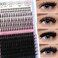 YIDUO Lashes Clusters with Spikes Bottom Lash Extensions 100D Volume Manga Eyelash Cluster 280Pcs 1020mm Wispy Individual False Eyelashes False Mink Lashes Extensions DIY at Home Easily