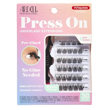 Ardell Press On PreGlued Eyelash Extension with Applicator Wispies Natural Customizable DIY Lash Clusters Beginner Friendly Individual Lashes 30 Count