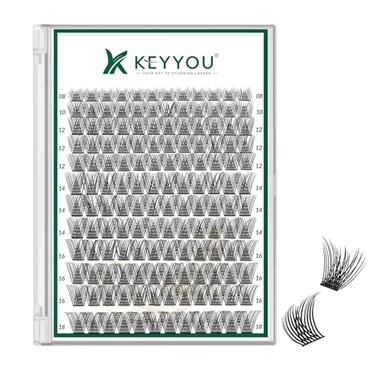 KEYYOU Lash Clusters 144pcs Individual Lashes D Curl 818MIX Eyelash Clusters Air Touch Cluster Lashes Super Lightweight Soft Wispy Comfortable Easy DIY at HomeAir04D818MIX