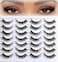 APCYUST Wispy Eyelashes Natural Cat Eye Lashes Short Mink Lash Strips Fluffy Fake Cateye Eyelash 14 Pairs False Volume Eye Lash Pack Natural Look