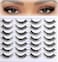 APCYUST Wispy Eyelashes Natural Cat Eye Lashes Short Mink Lash Strips Fluffy Fake Cateye Eyelash 14 Pairs False Volume Eye Lash Pack Natural Look