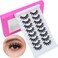 beautykaisen 8Pair 3D False Eyelashes Fluffy Natural Look PACK Volume Fluffy Natural Faux Mink Lashes3D999 DRAK PINK