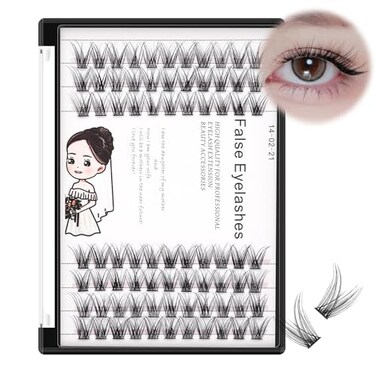 Bodermincer 84 Cluster D Curl Natural Style Eyelashes Professional Makeup Individual Cluster EyeLashes Grafting Fake False Eyelashes 12MM
